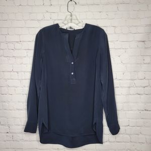 Vince Navy Long Sleeve Blouse